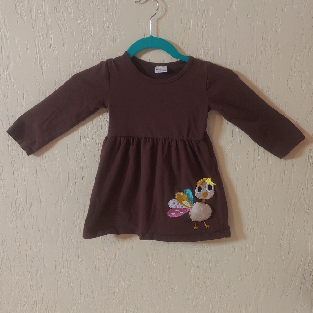 Girls Cute Turkey  Thanksgiving Dress